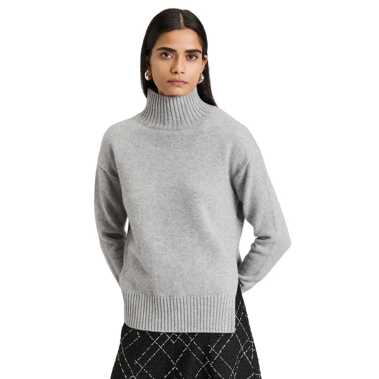 Veronika Maine Merino Cashmere Blend Oversized Funnel Neck Sweater